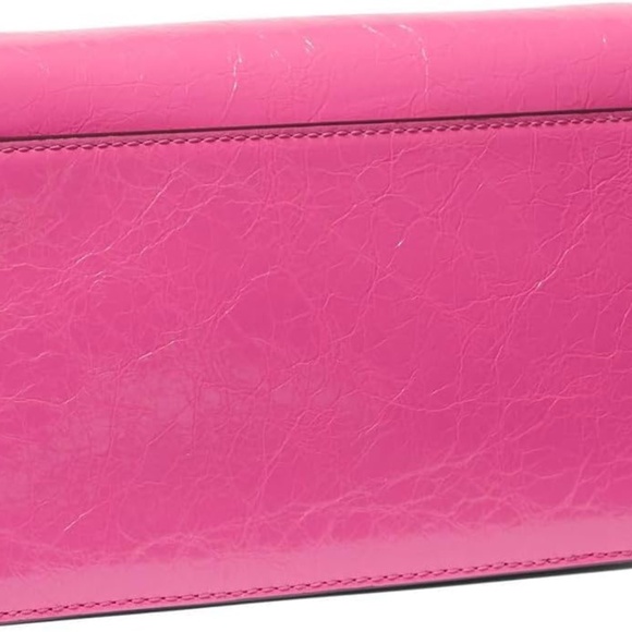 New MICHAEL KORS JET SET LEATHER FLAP CHAIN CROSSBODY BAG in WILD BERRY - Picture 2 of 11